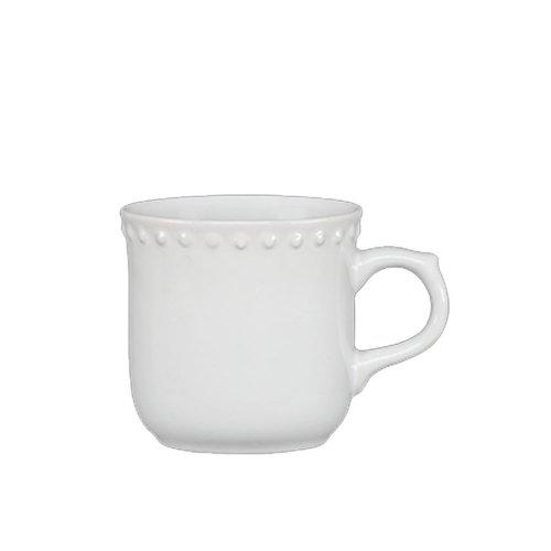 EMBOSS MAUVE PLATO Y TAZA BLANCO