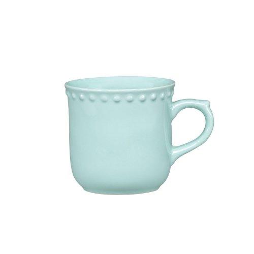 EMBOSS MAUVE PLATO Y  TAZA BABY TURQUESA