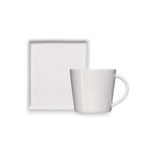 AMERICANA TAZA DE TE CON PLATO CUADRADO 185 ML BLANCO