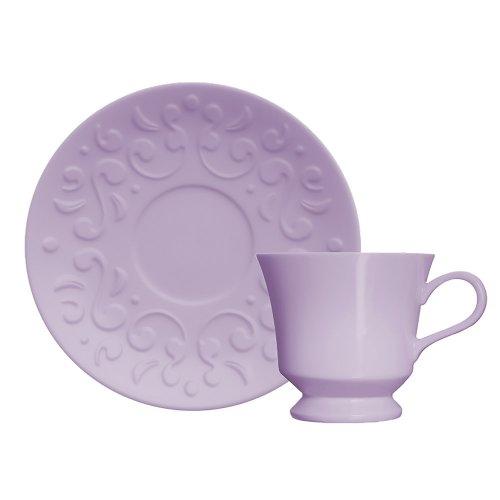 TASSEL TAZA DE TE CON PLATO 190 ML VIOLETA