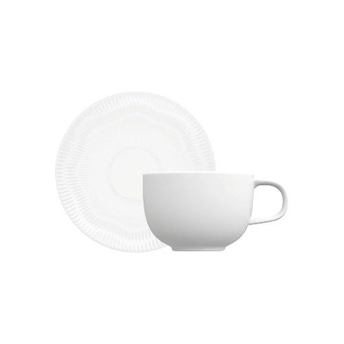 SHELL TAZA DE CAFE CON PLATO 100 ML BLANCO