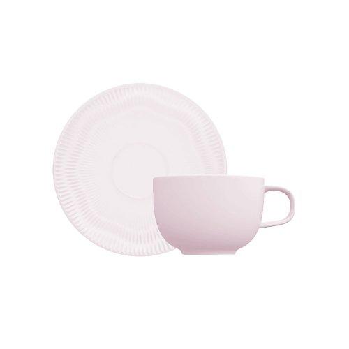 SHELL TAZA DE CAFE CON PLATO 100 ML ROSA