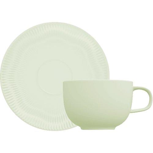 SHELL TAZA DE CAFE CON PLATO 100 ML VERDE