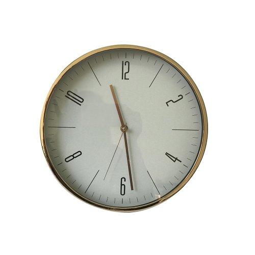 RELOJ 30 CM BLANCO Y COBRE (SEGUNDERO CONTINUO)