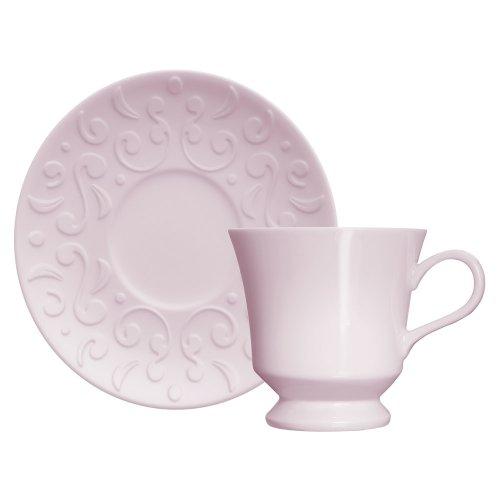 TASSEL TAZA DE TE CON PLATO 190 ML ROSA