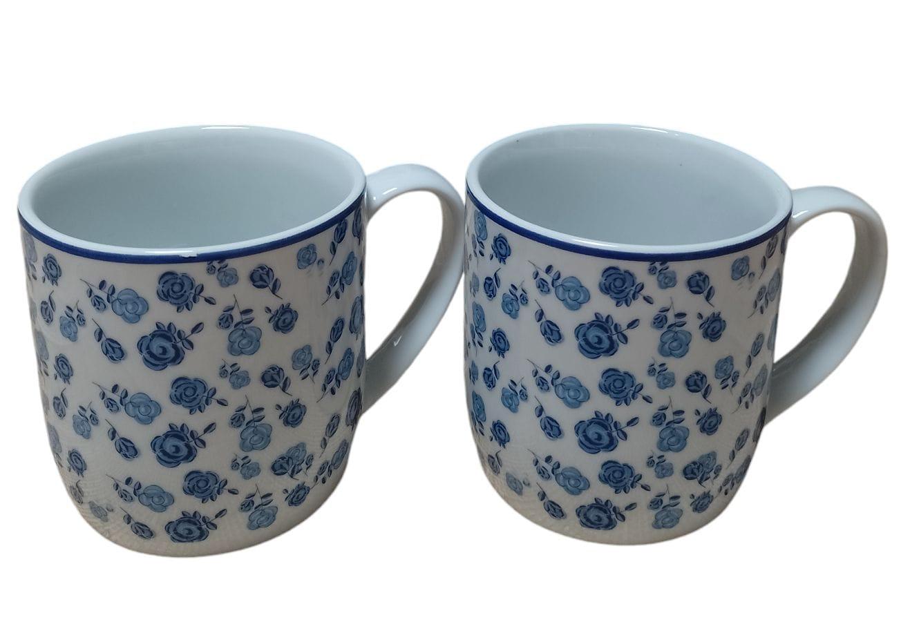 TAZA MUG DE PORCELANA 370 ML SECRET GARDEN 2 AZUL