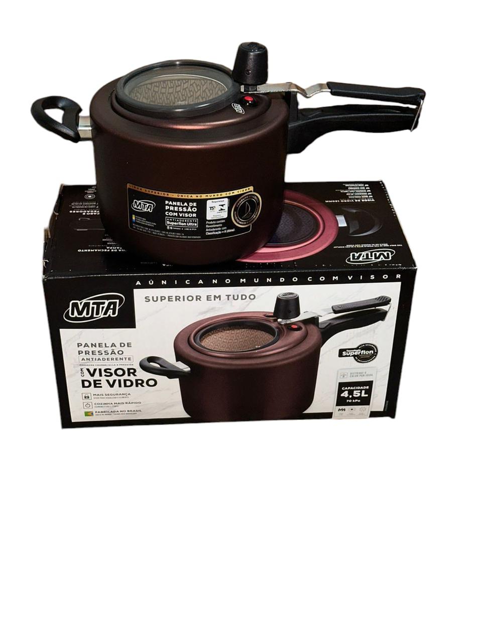 OLLA A PRESION CHOCOLATE SUPERIOR 4,5 L CON VISOR