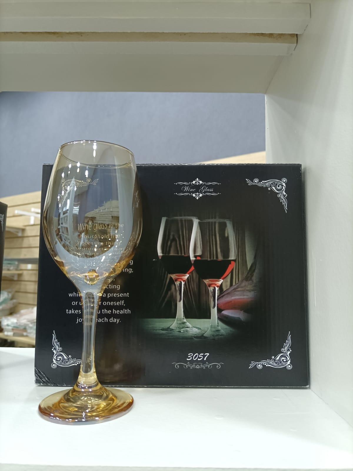 SET 6 COPAS VINO AMBAR