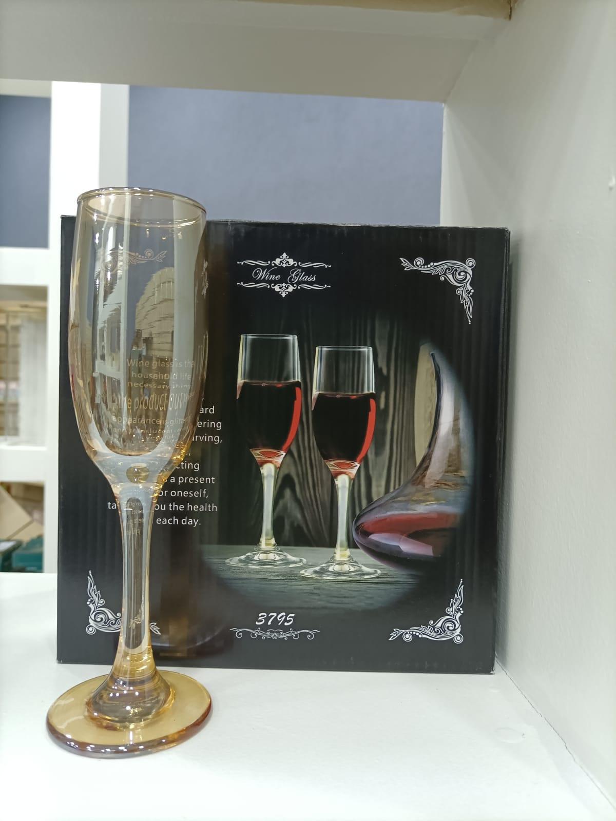 SET 6 COPAS CHAMPAGNE AMBAR 