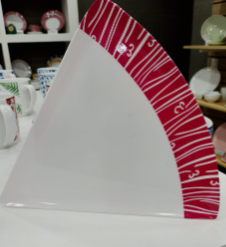 MELAMINA ROJA PLATO PIZZA GRANDE 24 CM