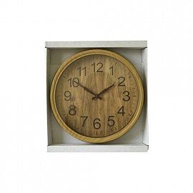 RELOJ 25 CM SIMIL MADERA OSCURA (SEGUNDERO CONTINUO)